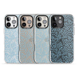 iPhone 16 Pro Max Light Blue Pattern Memphis Retro Pattern Design Black Impact Phone Case