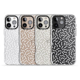 iPhone 16 Pro Max White Wavy Squiggles Memphis Retro Pattern Design Black Impact Phone Case