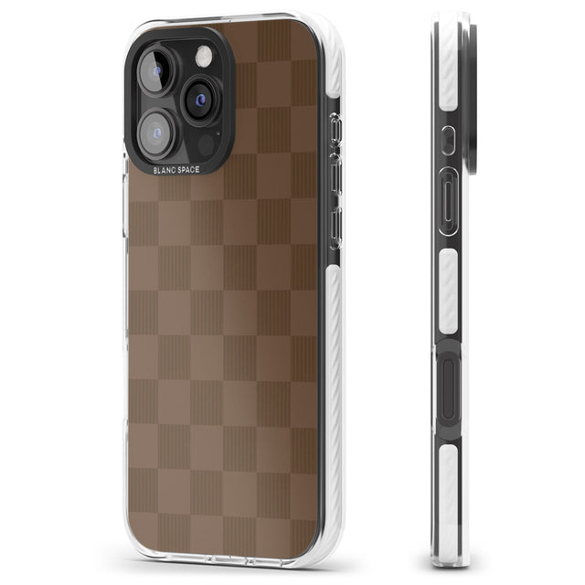 iPhone 16 Pro Max CHOCOLATE CHECKERED Black Impact Phone Case + Magsafe