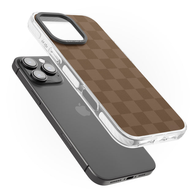 iPhone 16 Pro Max CHOCOLATE CHECKERED Black Impact Phone Case + Magsafe