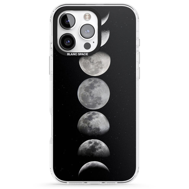 iPhone 16 Pro Max Phases Of The Moon Black Impact Phone Case