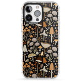 iPhone 16 Pro Max Sentimental Mushrooms Pattern Black Impact Phone Case