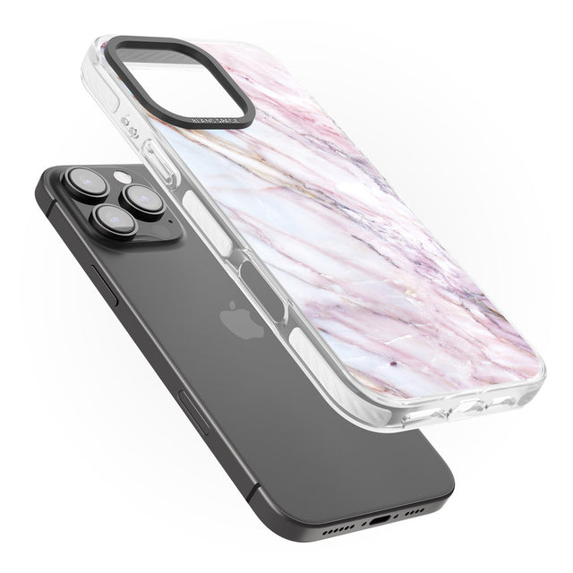 iPhone 16 Pro Max Pink & Purple Marble Black Impact Phone Case