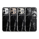 iPhone 16 Pro Max Black Onyx Marble Texture Black Impact Phone Case