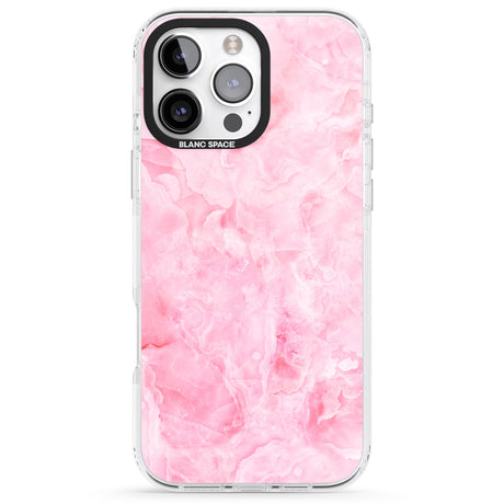 iPhone 16 Pro Max Bright Pink Onyx Marble Texture Black Impact Phone Case