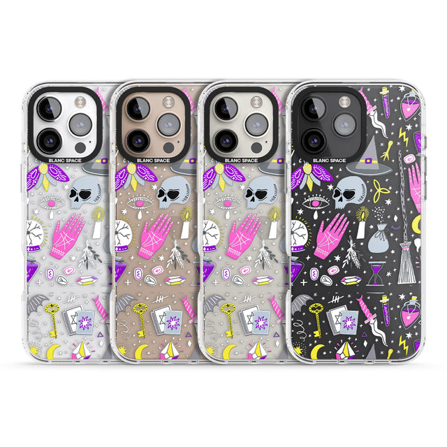 iPhone 16 Pro Max Black Magic Pattern Black Impact Phone Case