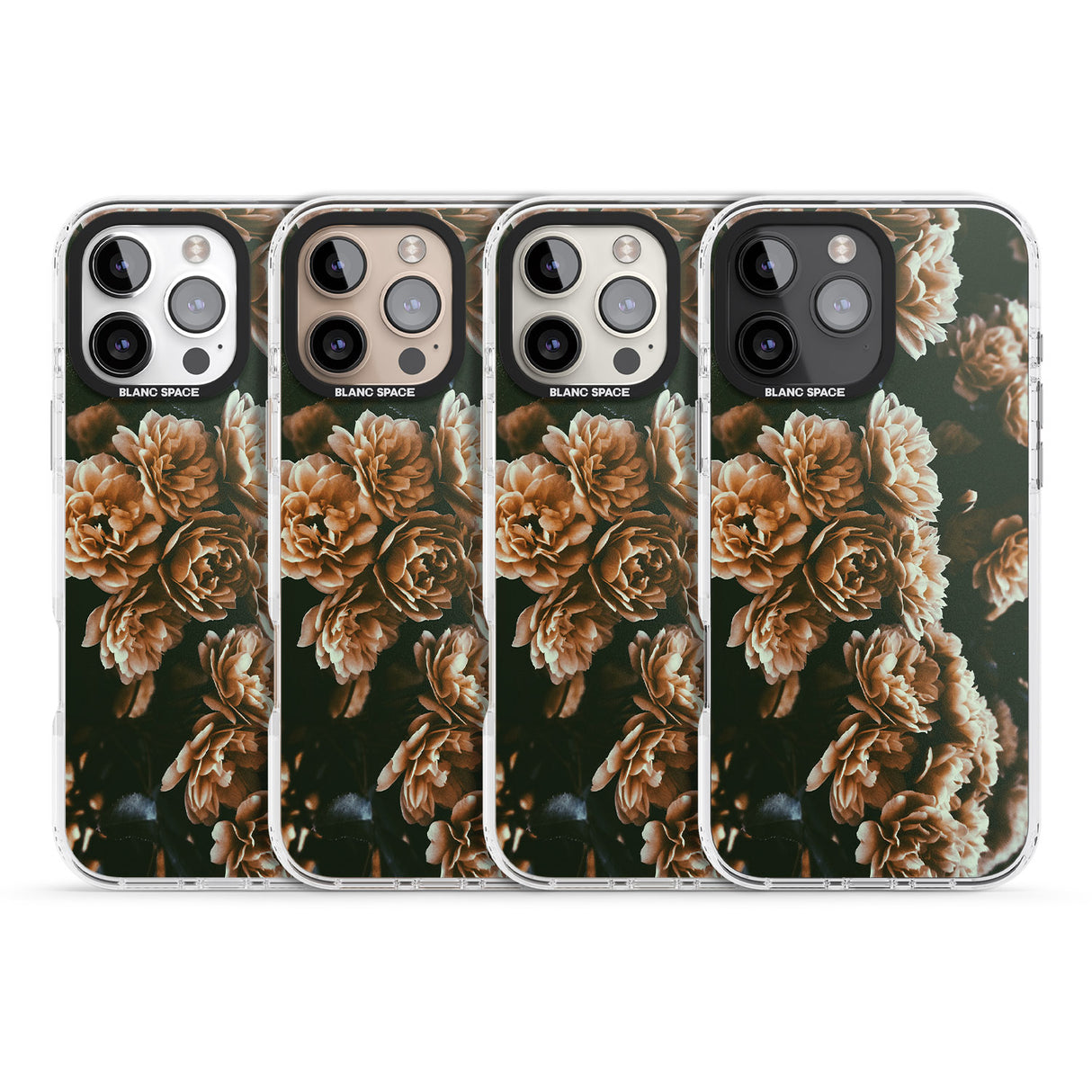 iPhone 16 Pro Max White Peonies - Real Floral Photographs Black Impact Phone Case