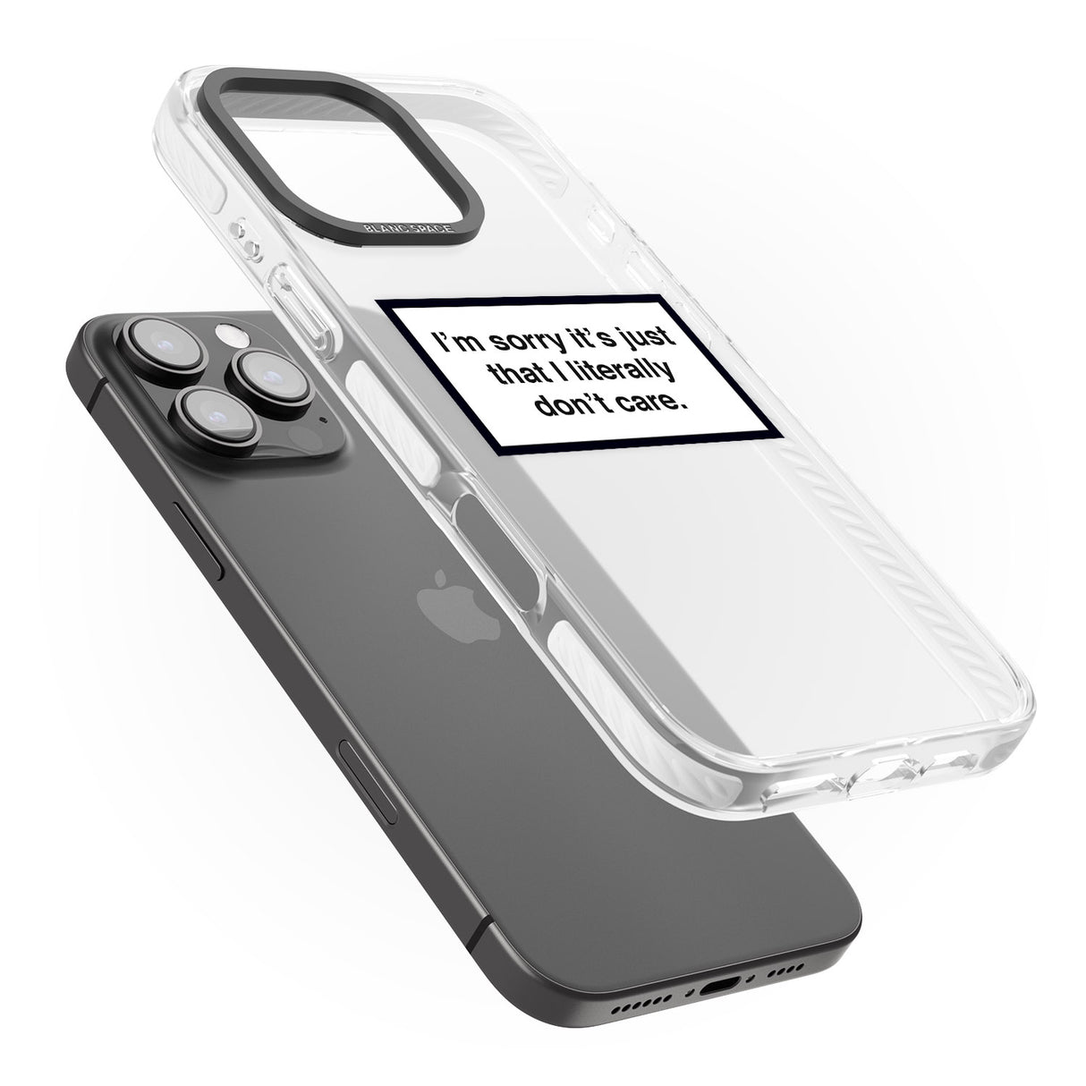 iPhone 16 Pro Max I Literally Don't Care Black Impact Phone Case