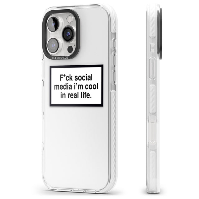 iPhone 16 Pro Max F*ck Social Media Black Impact Phone Case