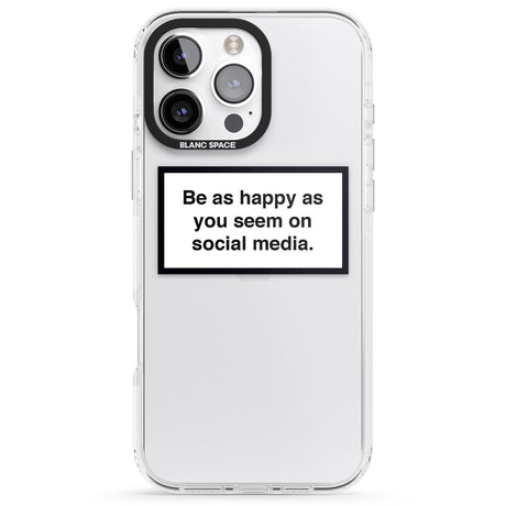 iPhone 16 Pro Max Happy on Social Media Black Impact Phone Case