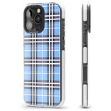 iPhone 16 Pro Max Blue Plaid Black Impact Phone Case