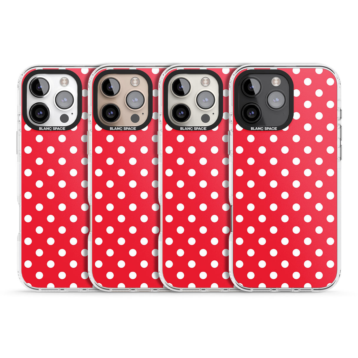 iPhone 16 Pro Max Designer Lava Red Polka Dot Black Impact Phone Case