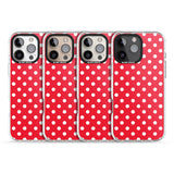 iPhone 16 Pro Max Designer Lava Red Polka Dot Black Impact Phone Case