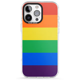 iPhone 16 Pro Max Rainbow Stripes Black Impact Phone Case