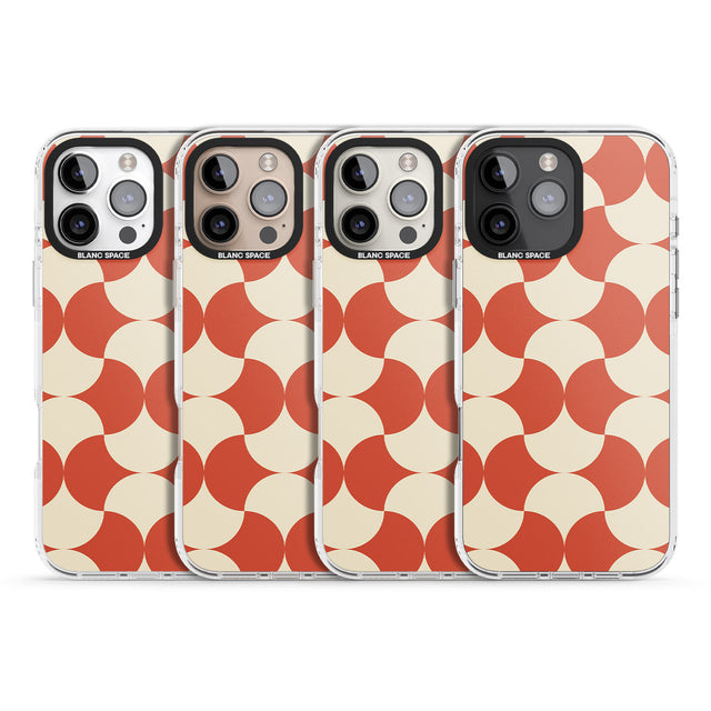 iPhone 16 Pro Max Abstract Retro Shapes: Psychedelic Pattern Black Impact Phone Case