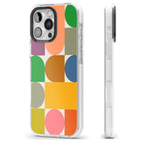 iPhone 16 Pro Max Abstract Retro Shapes: Rainbow Mix Black Impact Phone Case