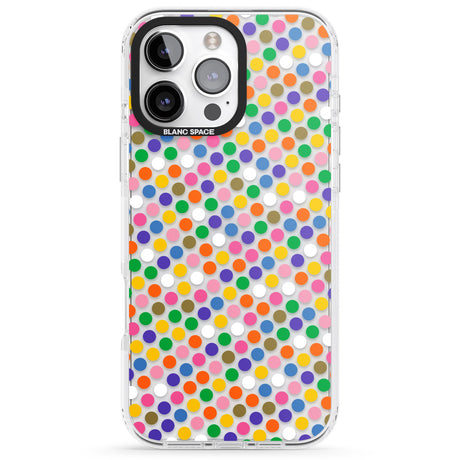 iPhone 16 Pro Max Multicolour Polka-dot Fiesta Black Impact Phone Case