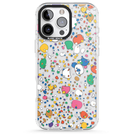 iPhone 16 Pro Max Colourful Confetti Pebbles Black Impact Phone Case