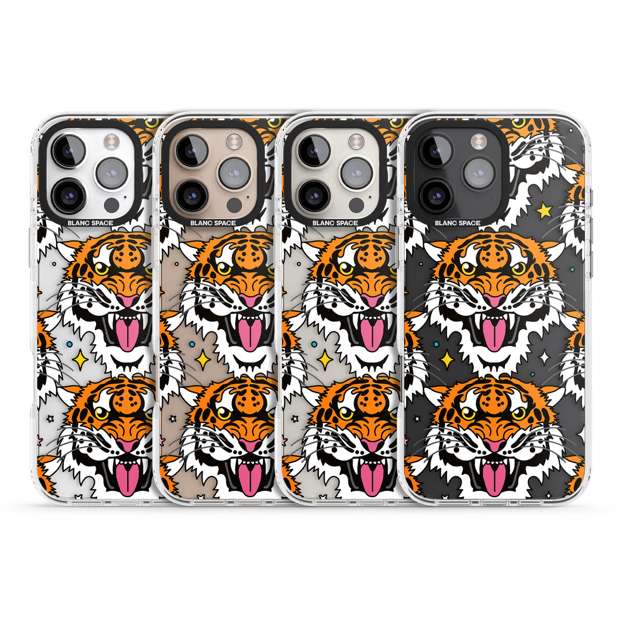 iPhone 16 Pro Max Fierce Jungle Tigers Black Impact Phone Case