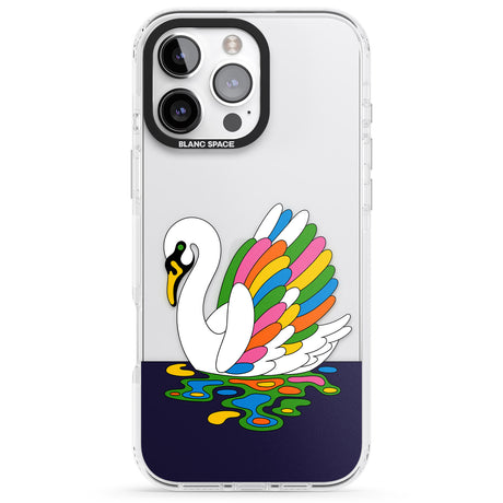 iPhone 16 Pro Max Serene Swan Black Impact Phone Case