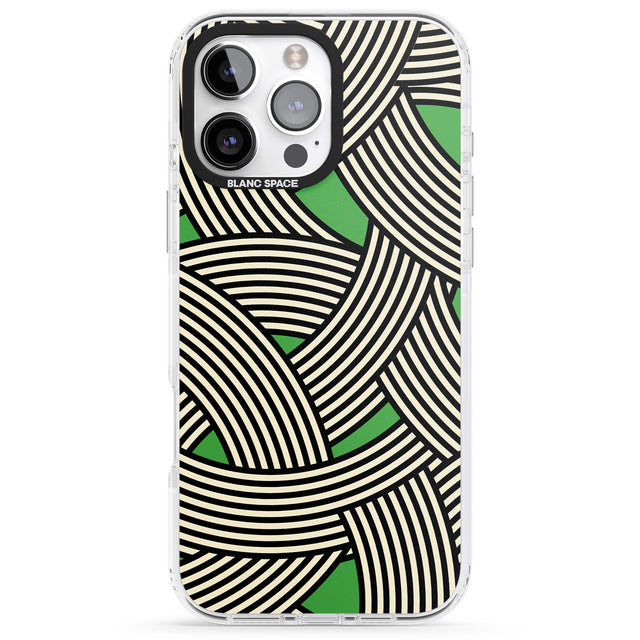 iPhone 16 Pro Max Green Optic Waves Black Impact Phone Case