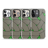 iPhone 16 Pro Max Green Optic Waves Black Impact Phone Case