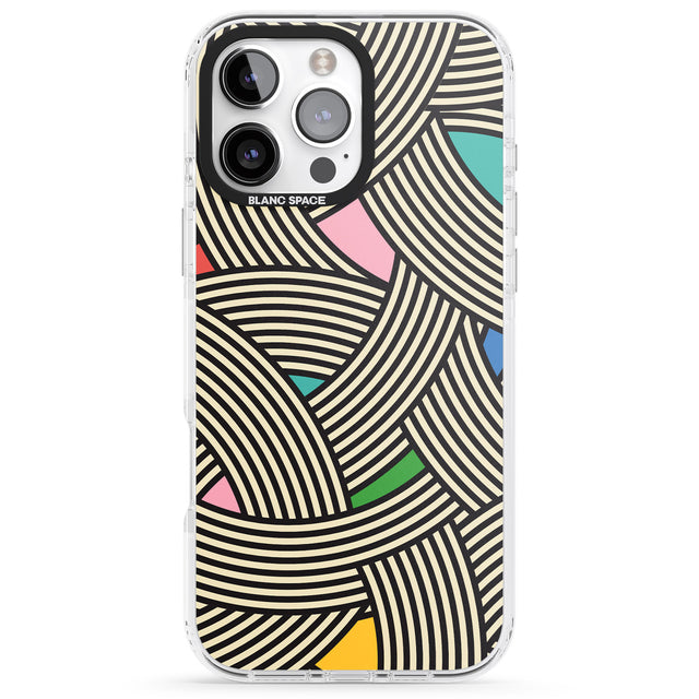 iPhone 16 Pro Max Multicolour Optic Waves Black Impact Phone Case