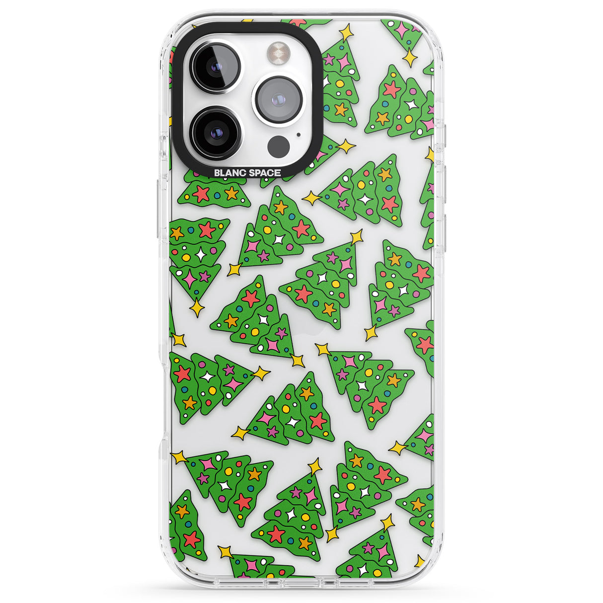 iPhone 16 Pro Max Christmas Tree Pattern Black Impact Phone Case