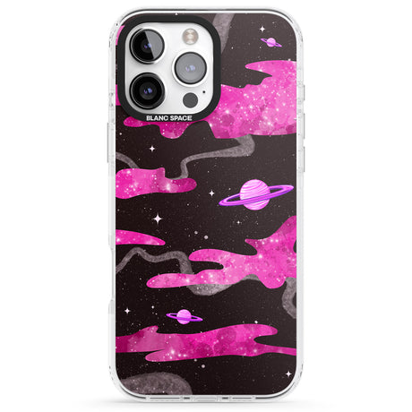 iPhone 16 Pro Max Pink Galaxy Black Impact Phone Case