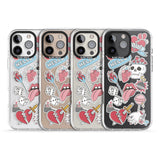 iPhone 16 Pro Max Skull & Flowers Sticker Black Impact Phone Case