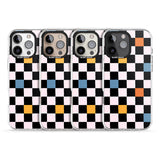 iPhone 16 Pro Max Vibrant Retro Checkered Black Impact Phone Case + Magsafe