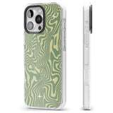 iPhone 16 Pro Max Green Abstract Wave Black Impact Phone Case + Magsafe