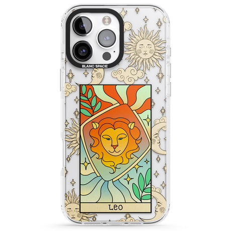 iPhone 16 Pro Max Celestial Zodiac - Leo Clear Impact Phone Case + Magsafe