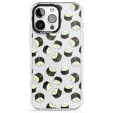 iPhone 16 Pro Max Maki Rolls Sushi Pattern Black Impact Phone Case