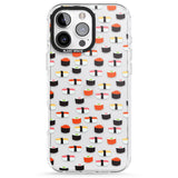 iPhone 16 Pro Max Minimalist Sushi Pattern Black Impact Phone Case