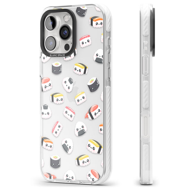 iPhone 16 Pro Max Kawaii Sushi & Rice Black Impact Phone Case