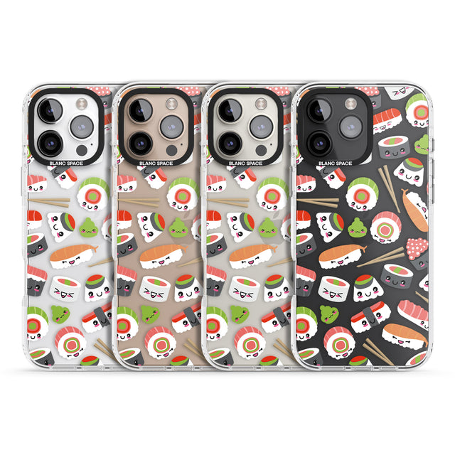 iPhone 16 Pro Max Kawaii Sushi Mix Black Impact Phone Case