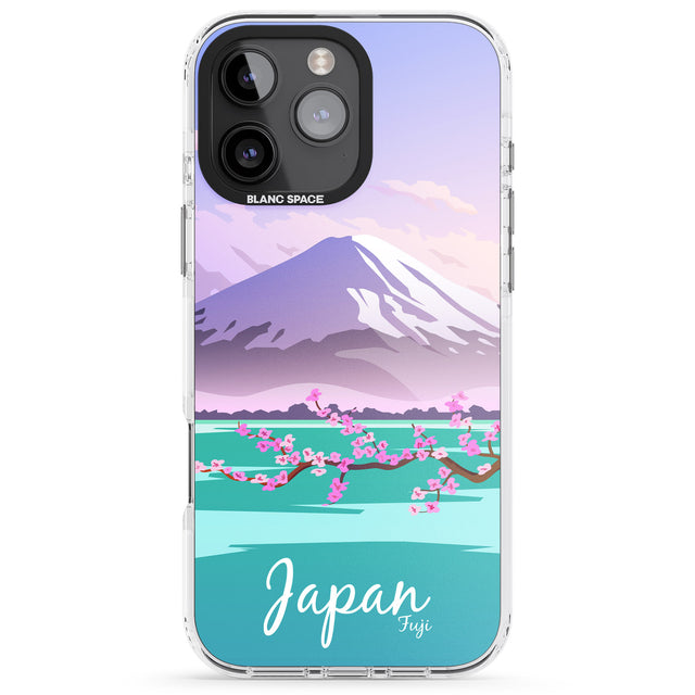 iPhone 16 Pro Max Vintage Travel Poster Japan Black Impact Phone Case