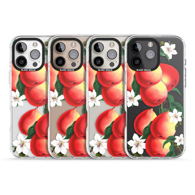 iPhone 16 Pro Max Vintage Painted Peaches Black Impact Phone Case + Magsafe