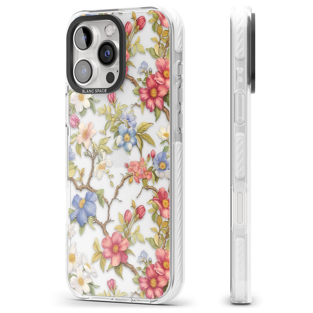 iPhone 16 Pro Max Vintage Vines & Flowers Clear Impact Phone Case + Magsafe