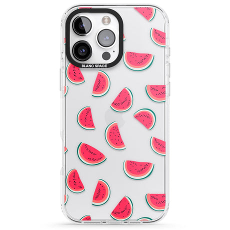 iPhone 16 Pro Max Watermelon Slices - Clear Black Impact Phone Case