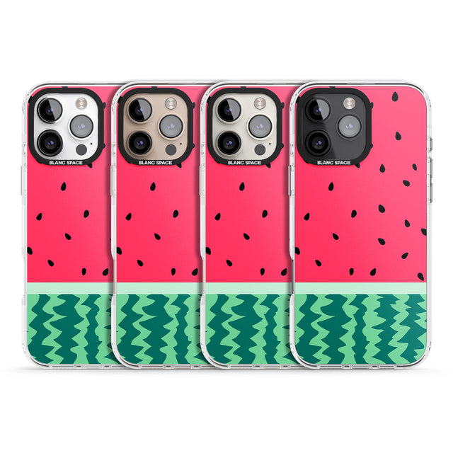 iPhone 16 Pro Max Full Watermelon Print Black Impact Phone Case