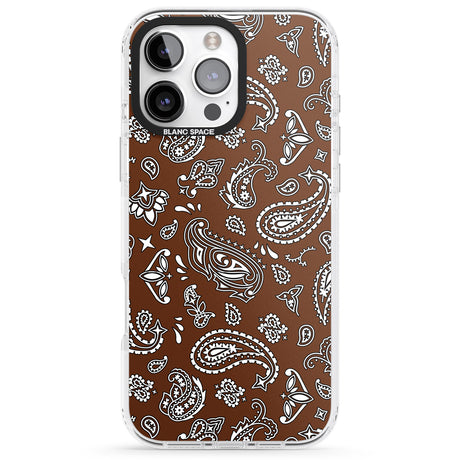 iPhone 16 Pro Max Brown Bandana Black Impact Phone Case