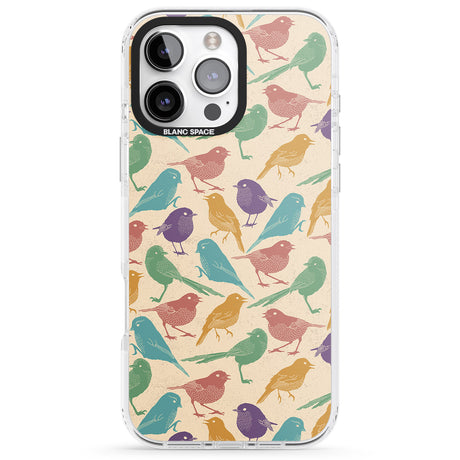 iPhone 16 Pro Max Colourful Feathered Friends Bird Black Impact Phone Case