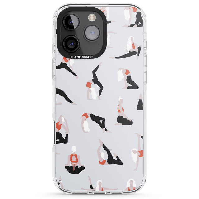 iPhone 16 Pro Max Yoga Poses Black Impact Phone Case