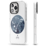 iPhone 16 Pro Max Pisces Zodiac Transparent Design - Blue Black Impact Phone Case