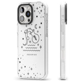 iPhone 16 Pro Max Aquarius Emblem - Transparent Design Black Impact Phone Case