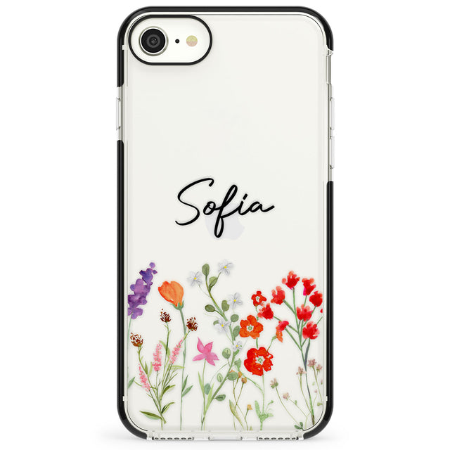 Personalised Spring Wildflowers Impact Phone Case for iPhone SE