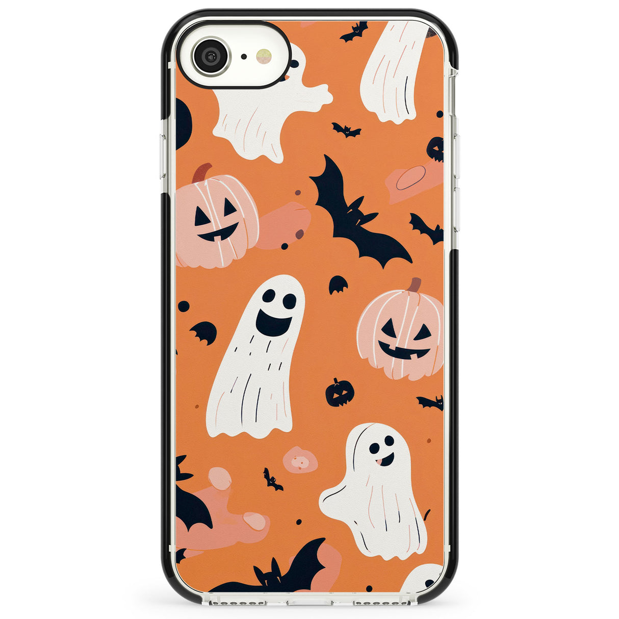 Orange Halloween Pattern Impact Phone Case for iPhone SE