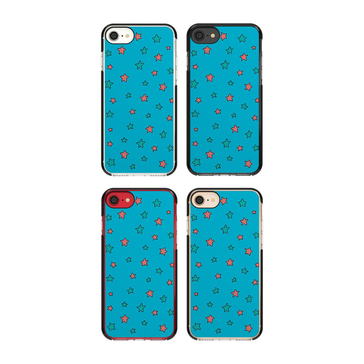 Blue Heartstopper Stars Pattern Phone Case for iPhone SE